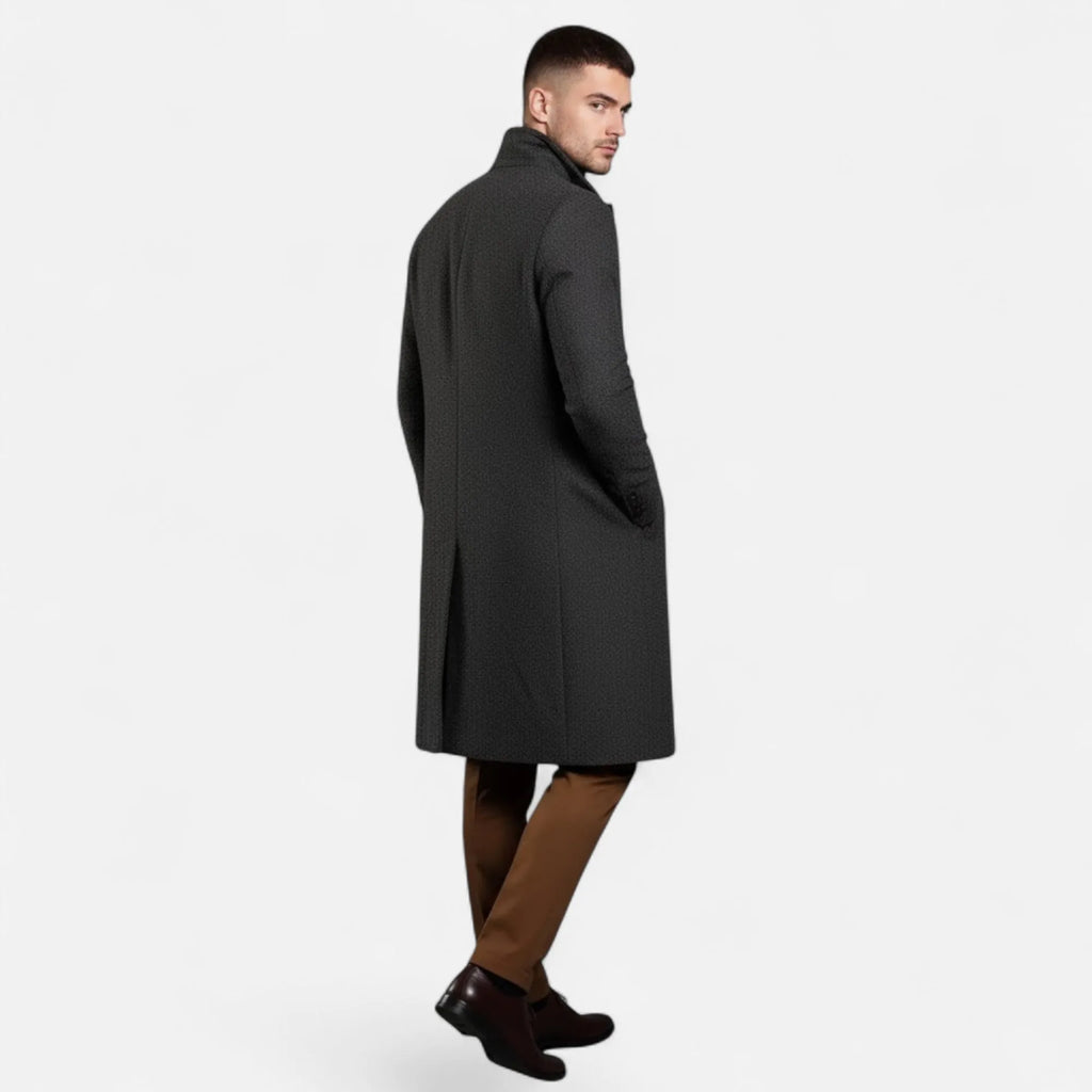 Single-Breasted Classic Trench Coat for Men