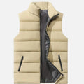 Sleeveless Quilted Zip-Up Winter Vest for Men