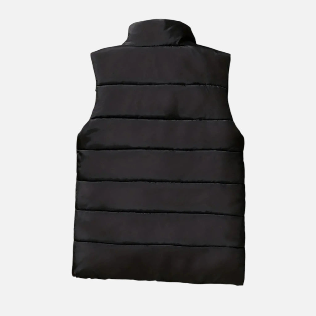 Sleeveless Quilted Zip-Up Winter Vest for Men