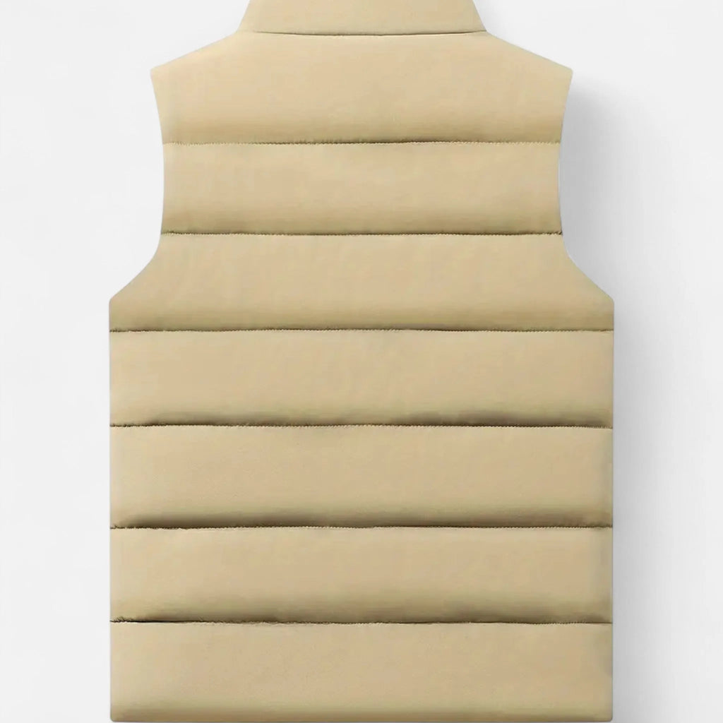 Sleeveless Quilted Zip-Up Winter Vest for Men