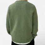 Slightly Stretchy Solid Crew Neck Pullover for Men