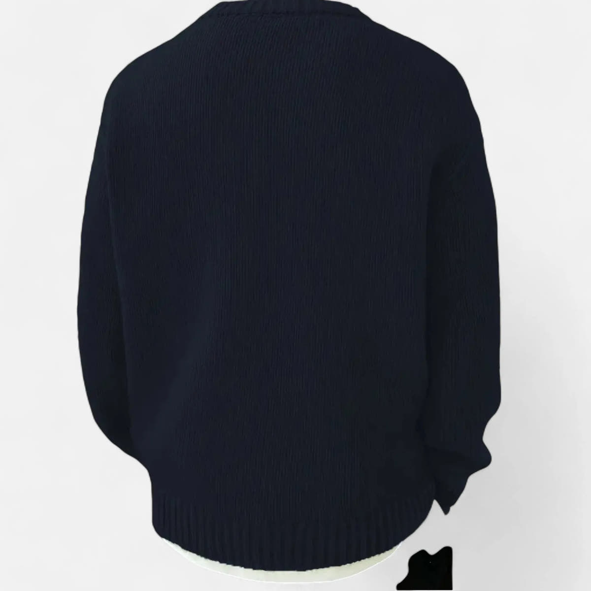 Slightly Stretchy Solid Crew Neck Pullover for Men