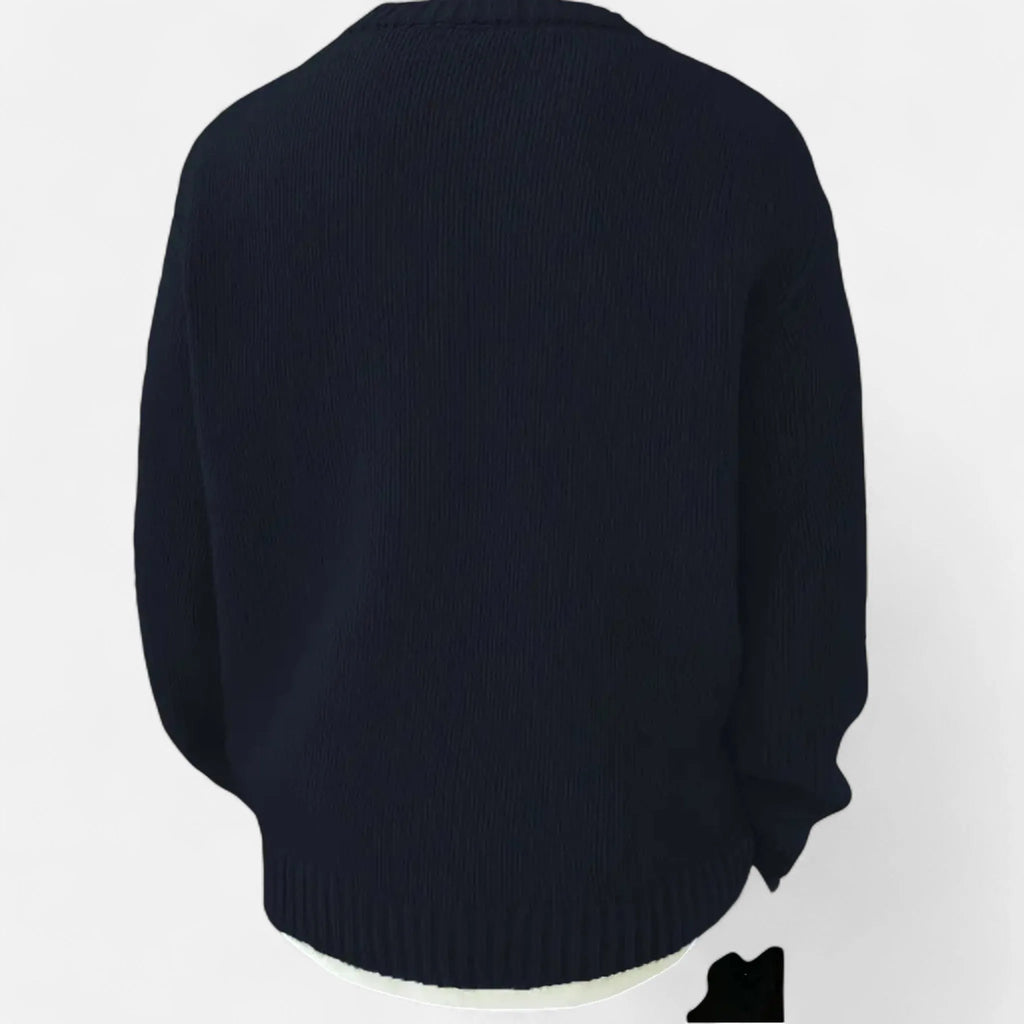 Slightly Stretchy Solid Crew Neck Pullover for Men