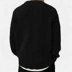 Slightly Stretchy Solid Crew Neck Pullover for Men