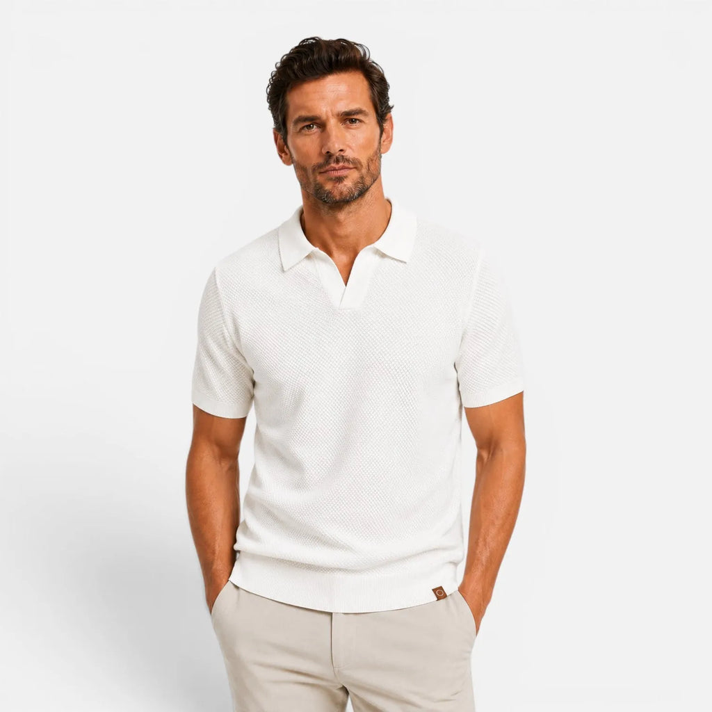 Slim Fit Breathable Lightweight Knit Polo for Men