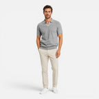 Slim Fit Breathable Lightweight Knit Polo for Men