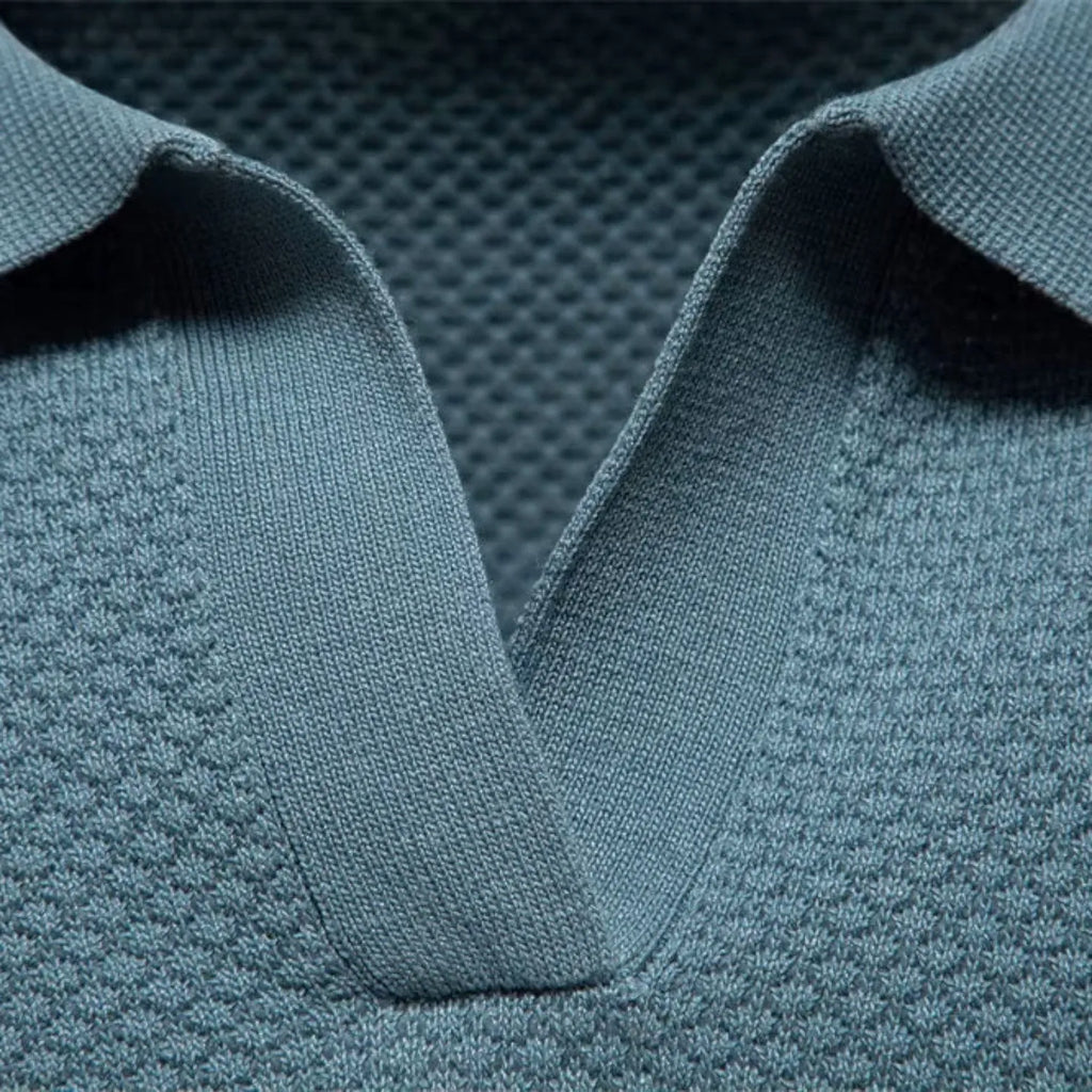Slim Fit Breathable Lightweight Knit Polo for Men
