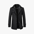 Slim Fit Long Layered-Collar Trench Coat for Men
