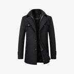 Slim Fit Long Layered-Collar Trench Coat for Men