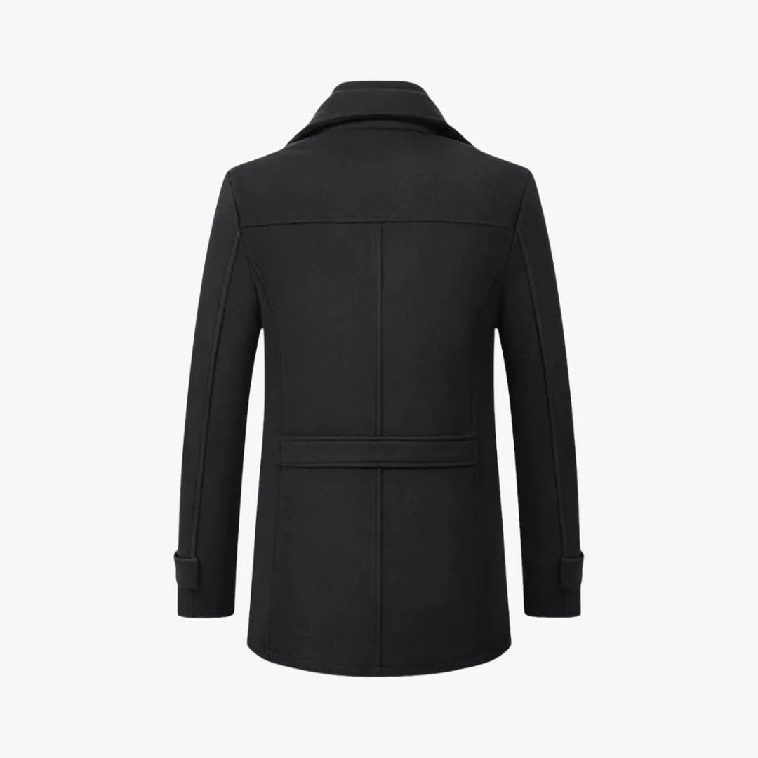 Slim Fit Long Layered-Collar Trench Coat for Men