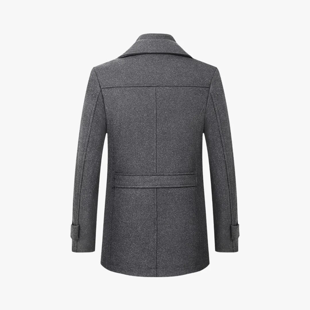 Slim Fit Long Layered-Collar Trench Coat for Men