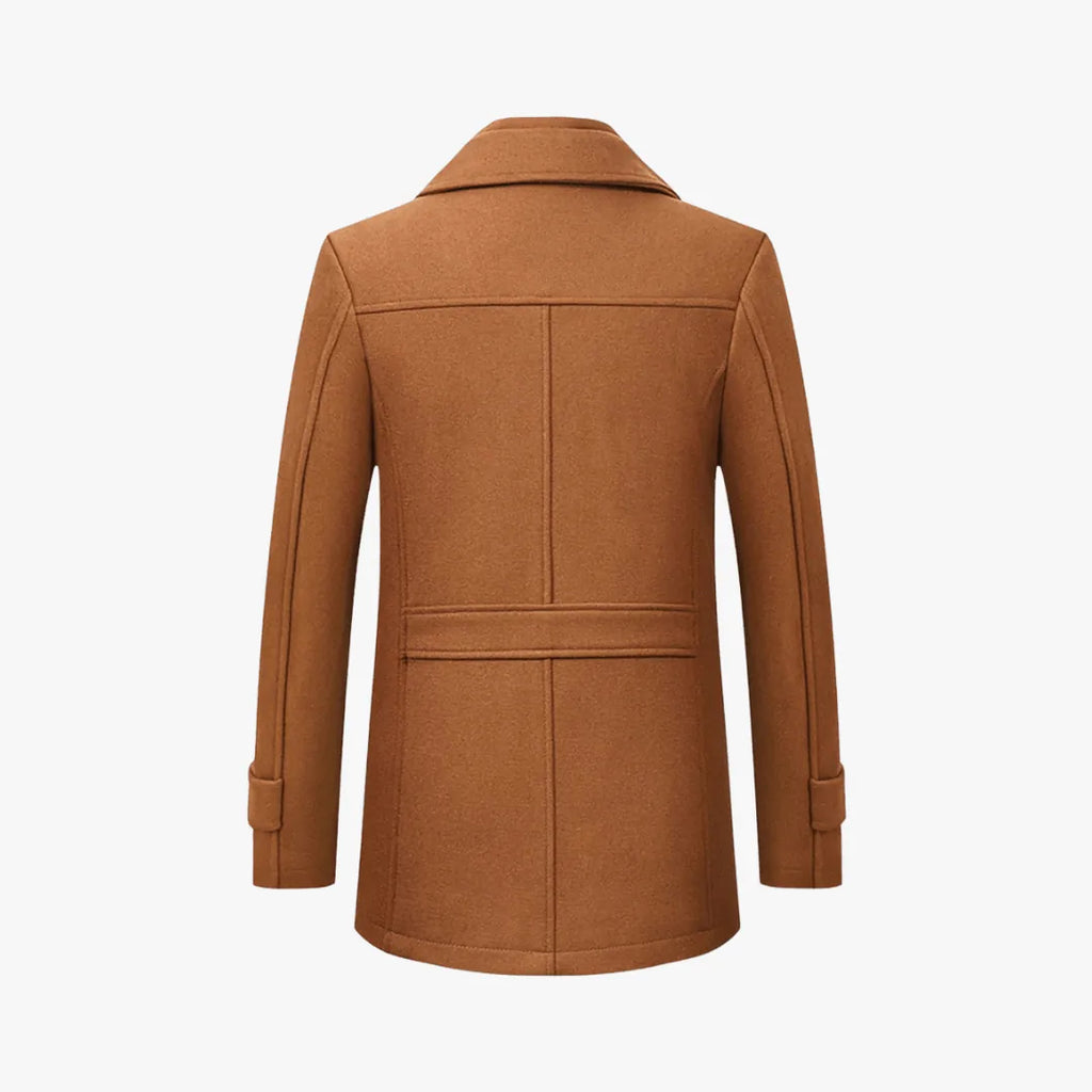 Slim Fit Long Layered-Collar Trench Coat for Men