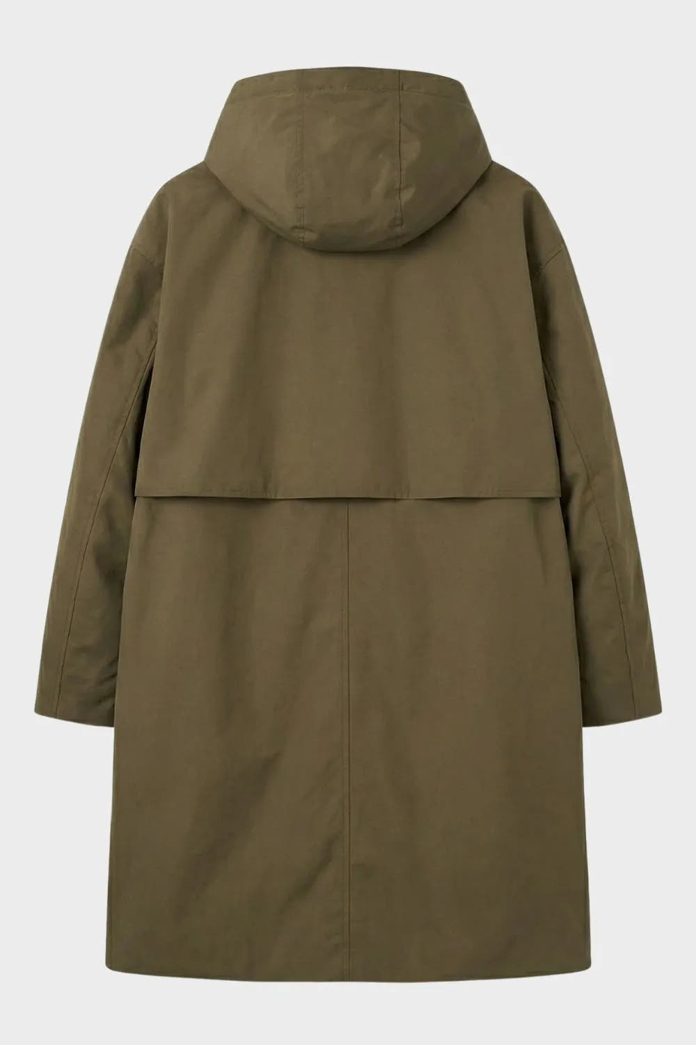Straight-Fit Hooded Coat with Notched Collar for Men
