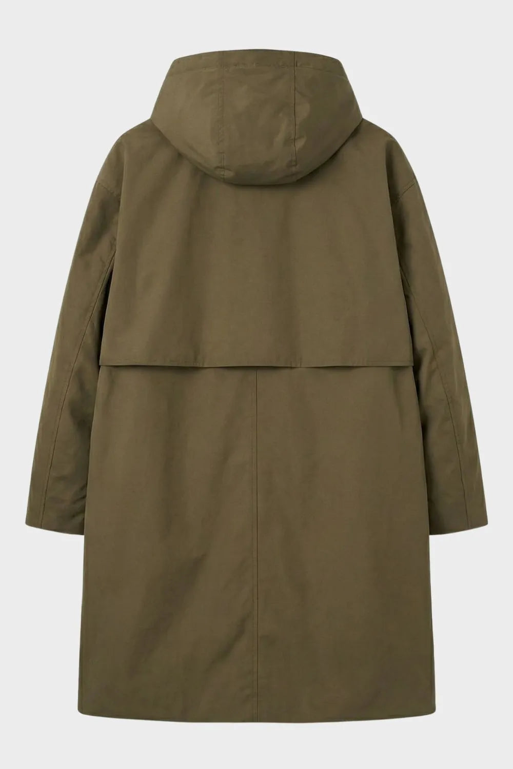 Straight-Fit Hooded Coat with Notched Collar for Men