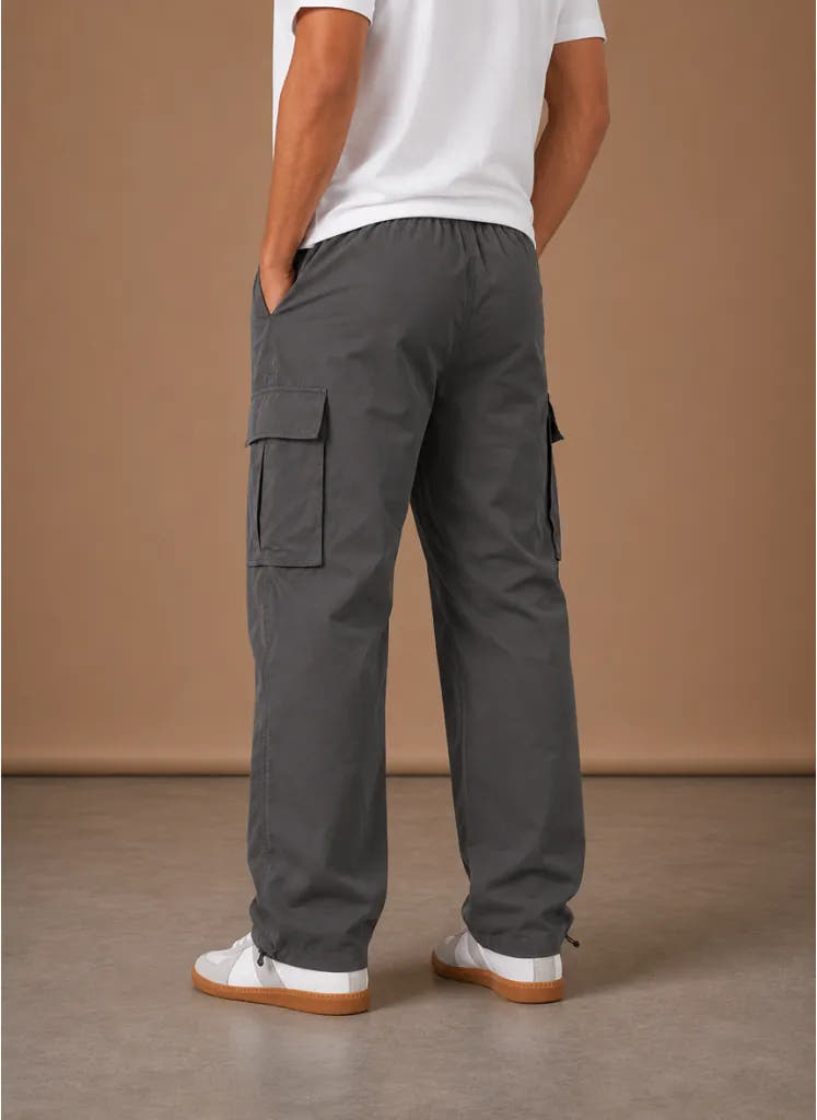 Straight-Leg Relaxed Utility Cargo Pants for Men