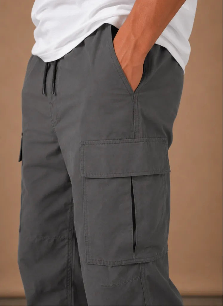 Straight-Leg Relaxed Utility Cargo Pants for Men