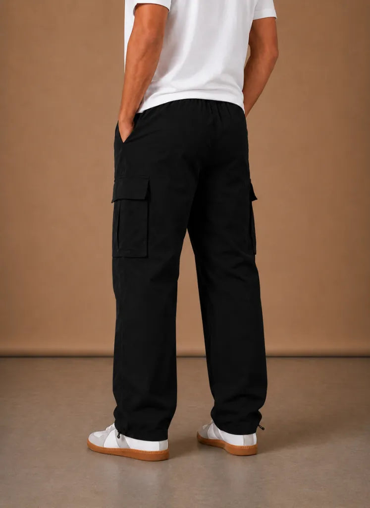 Straight-Leg Relaxed Utility Cargo Pants for Men