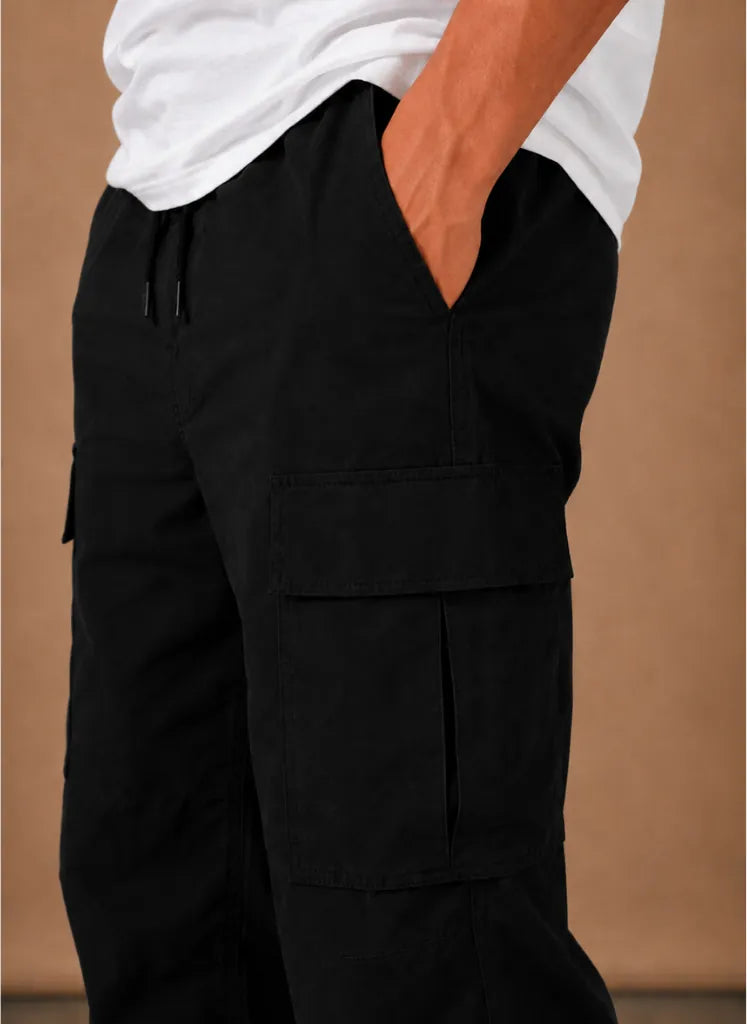 Straight-Leg Relaxed Utility Cargo Pants for Men