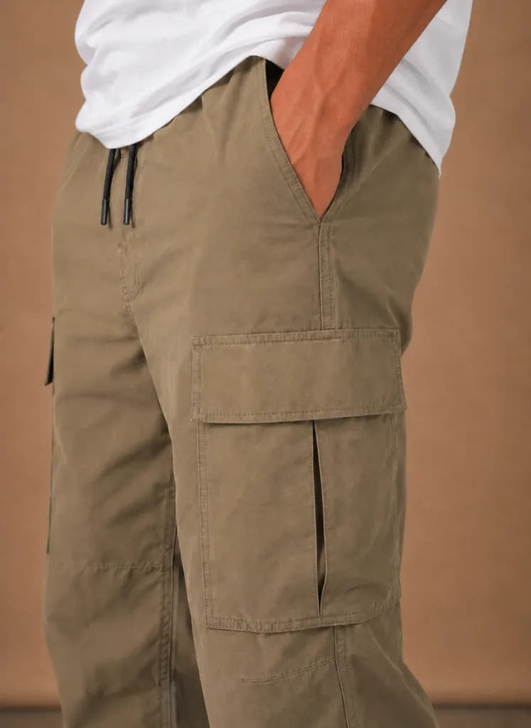Straight-Leg Relaxed Utility Cargo Pants for Men