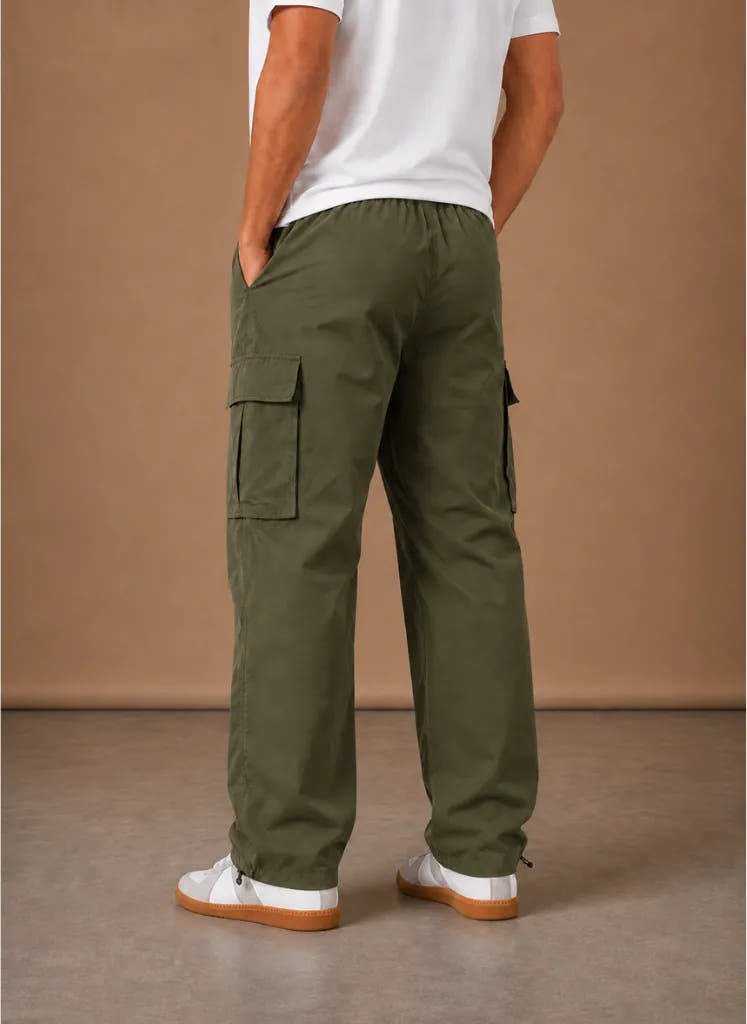 Straight-Leg Relaxed Utility Cargo Pants for Men