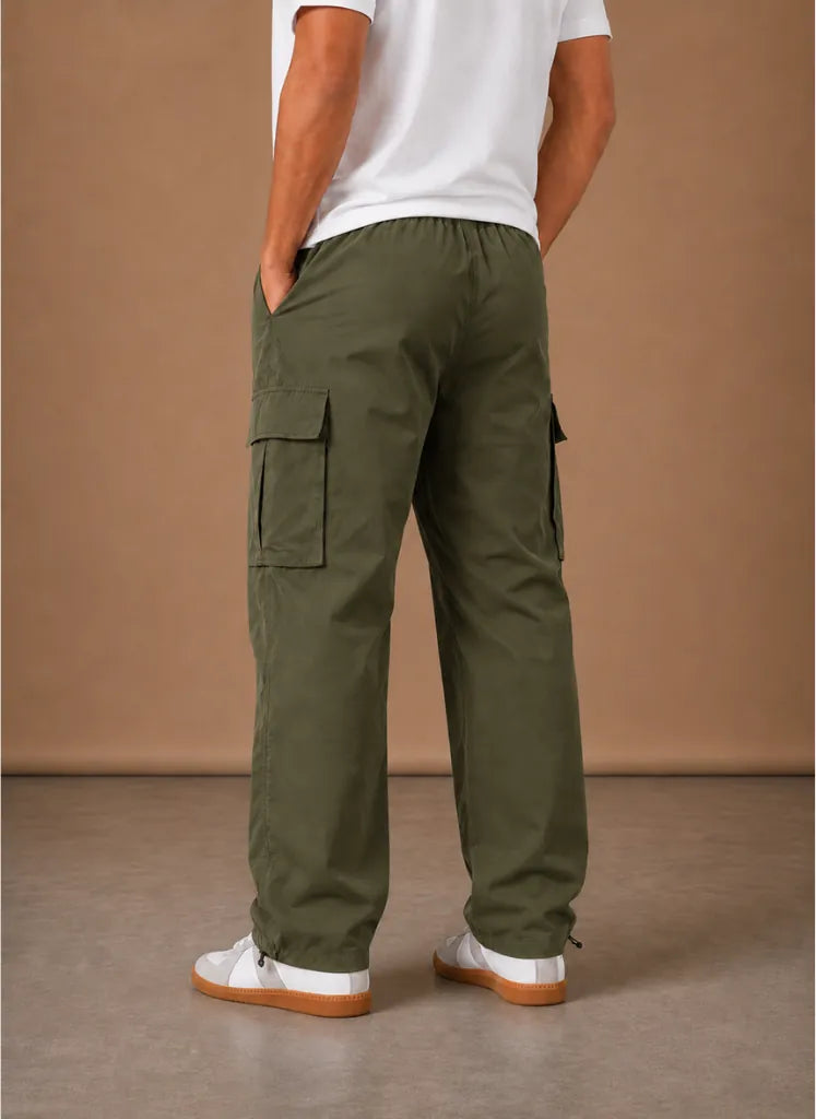 Straight-Leg Relaxed Utility Cargo Pants for Men