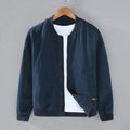 Streamlined Ribbed-Cuff Zip-Up Bomber Coat for Men