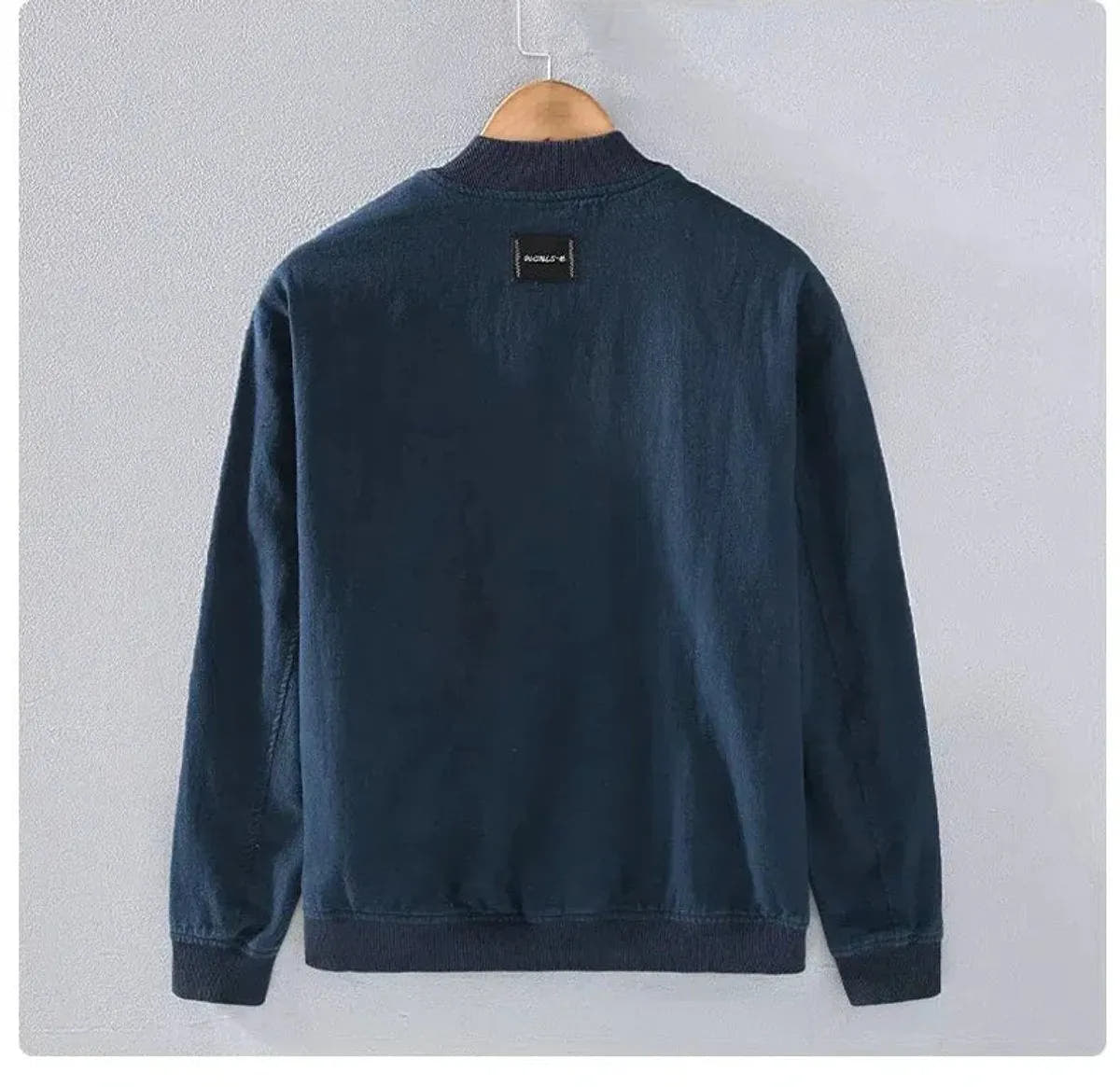 Streamlined Ribbed-Cuff Zip-Up Bomber Coat for Men