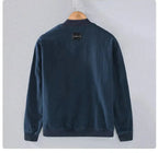 Streamlined Ribbed-Cuff Zip-Up Bomber Coat for Men