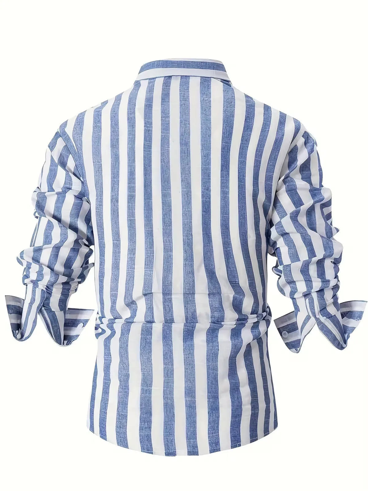 Striped Lightweight Long Sleeve Button-Up Shirt for Men