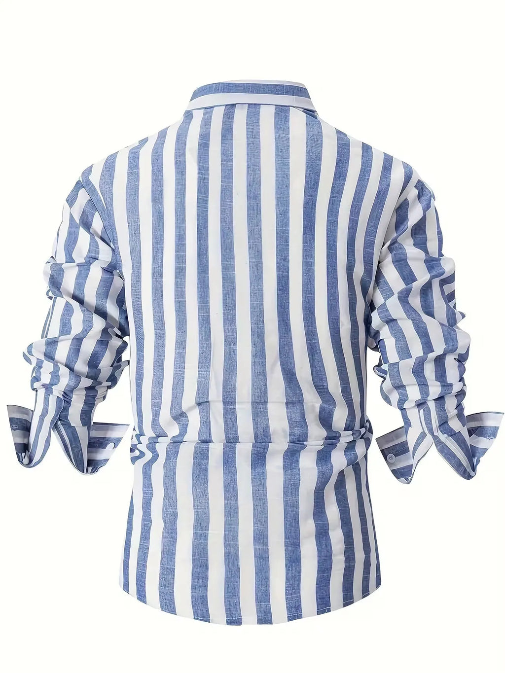 Striped Lightweight Long Sleeve Button-Up Shirt for Men