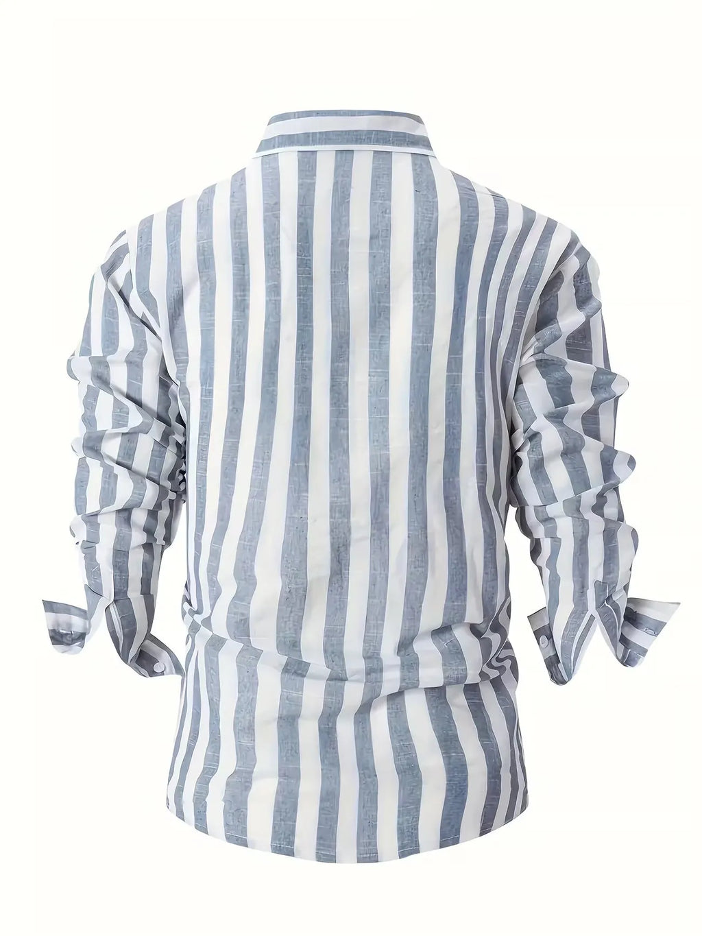 Striped Lightweight Long Sleeve Button-Up Shirt for Men