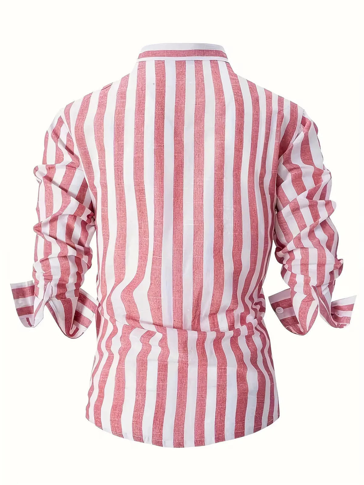 Striped Lightweight Long Sleeve Button-Up Shirt for Men