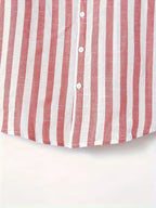 Striped Lightweight Long Sleeve Button-Up Shirt for Men