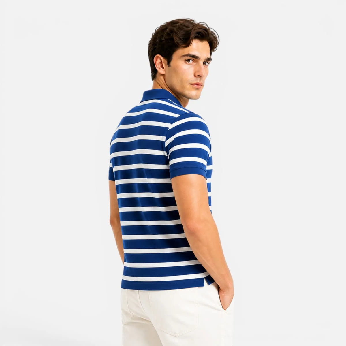 Striped Slim Fit Breathable Polo Shirt for Men