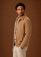 Tailored Button-Front Casual Shirt Jacket for Men