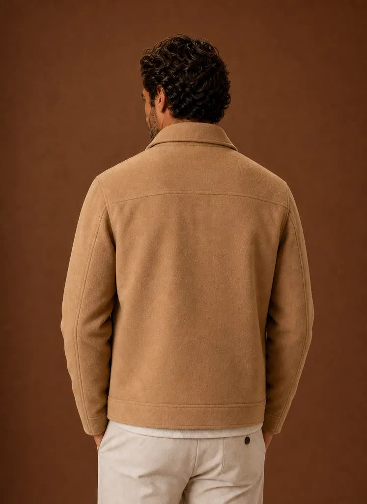 Tailored Button-Front Casual Shirt Jacket for Men