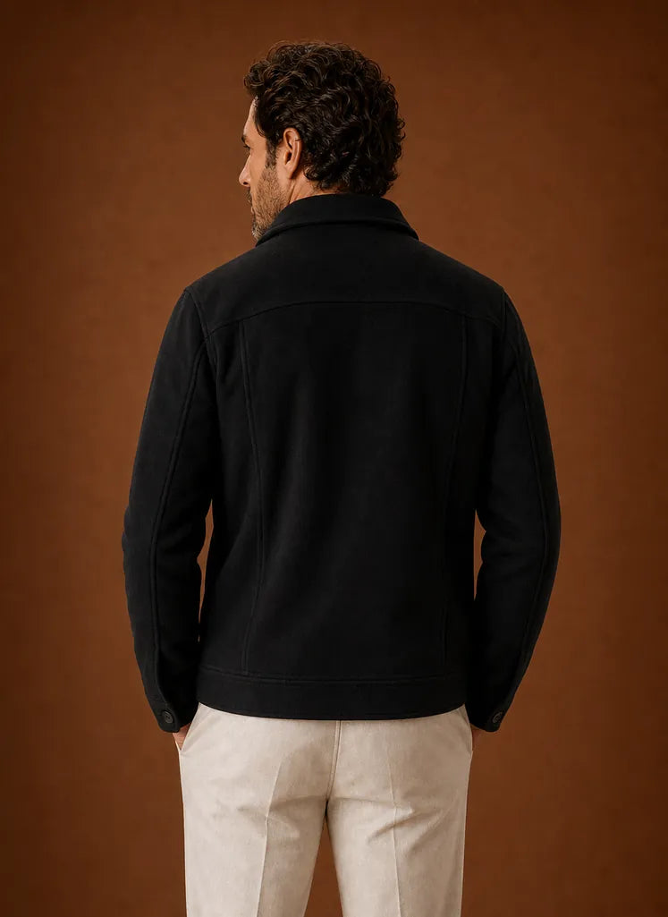 Tailored Button-Front Casual Shirt Jacket for Men