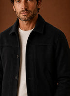 Tailored Button-Front Casual Shirt Jacket for Men