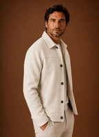 Tailored Button-Front Casual Shirt Jacket for Men