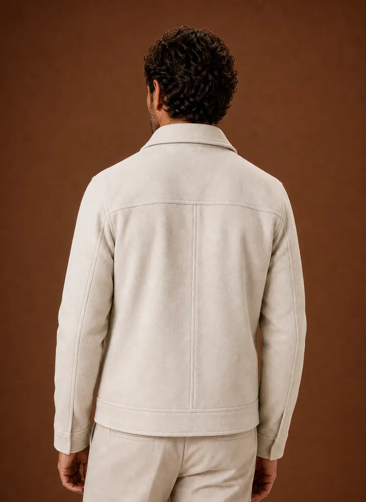 Tailored Button-Front Casual Shirt Jacket for Men
