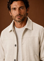 Tailored Button-Front Casual Shirt Jacket for Men