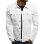 Tailored Multi-Pocket Denim Button-Up Jacket for Men