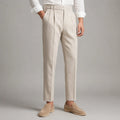Tailored Trousers with Single Front Pleat for Men