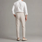 Tailored Trousers with Single Front Pleat for Men