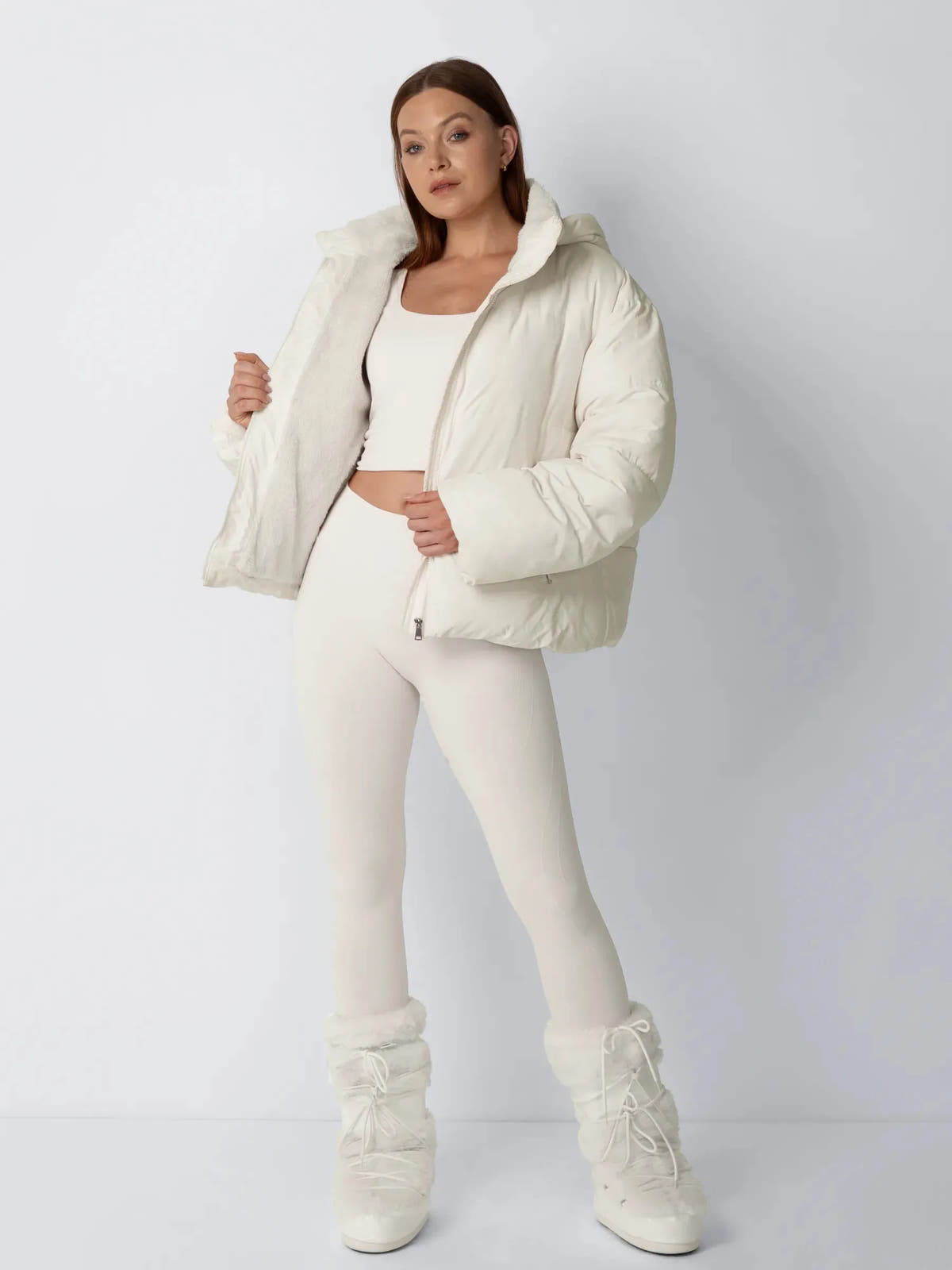 Talia | Women's Short Puffer Jacket with Faux Fur Lining