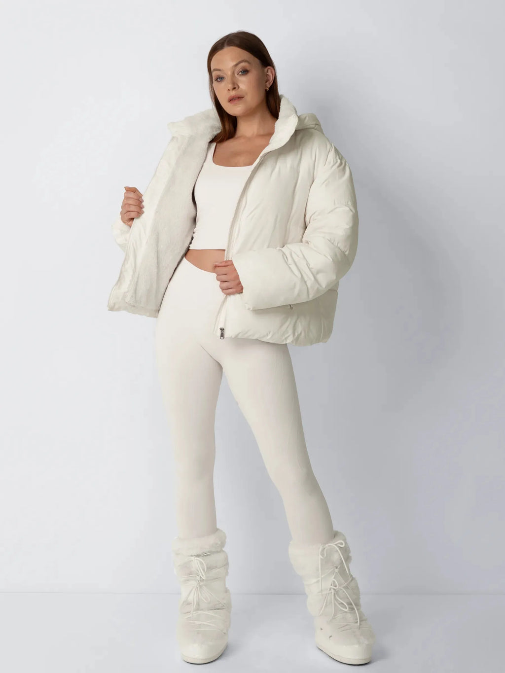 Talia | Women's Short Puffer Jacket with Faux Fur Lining
