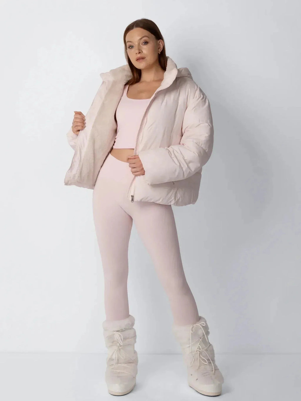 Talia | Women's Short Puffer Jacket with Faux Fur Lining