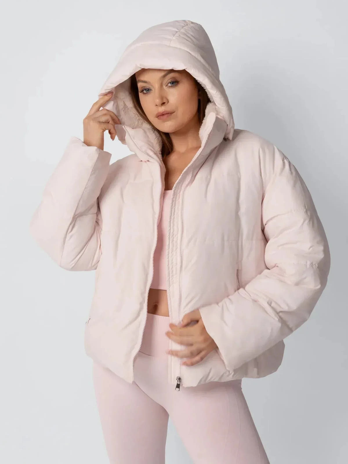 Talia | Women's Short Puffer Jacket with Faux Fur Lining