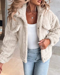 Tamsin | Women's Oversized Teddy Fleece Jacket with Lapel Collar