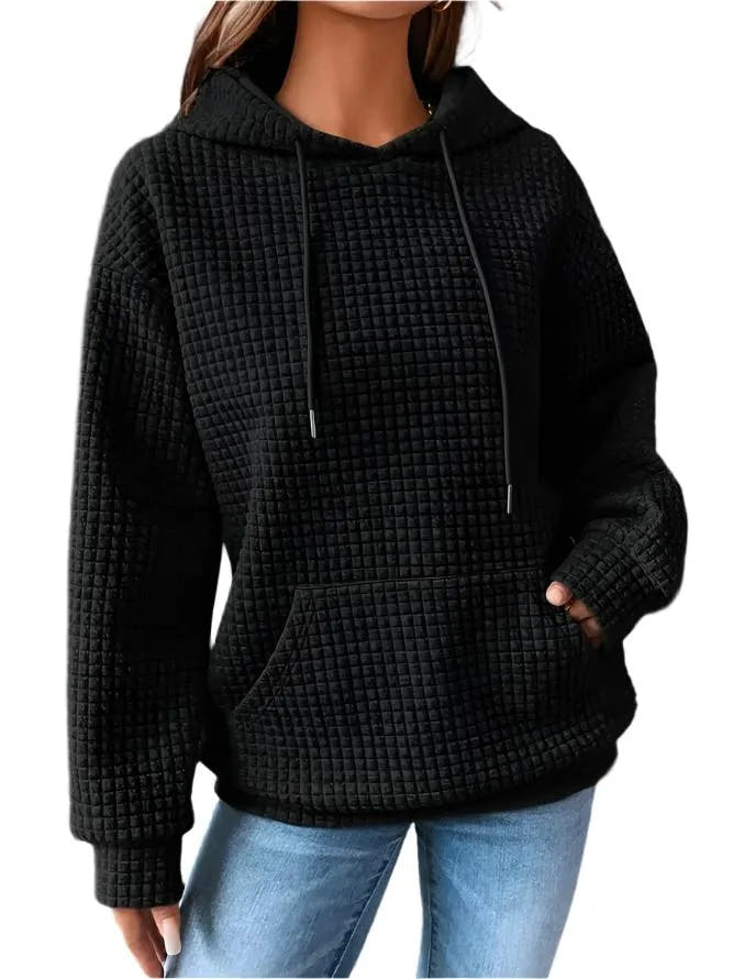 Thea | Women's Long-Sleeve Kangaroo-Pocket Pullover Hoodie